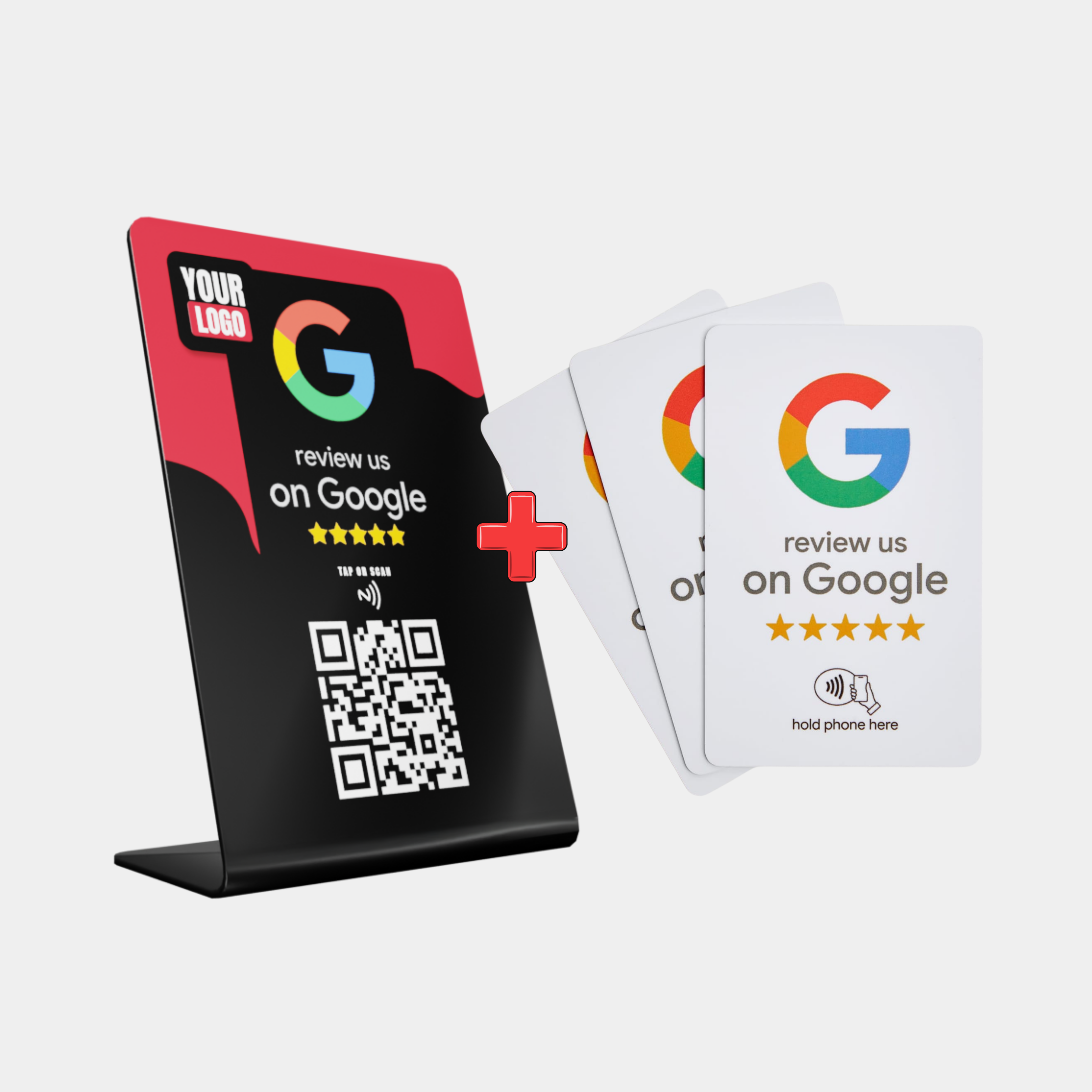 Mini Smart Package — 1 Stand + 3 Google Review Cards