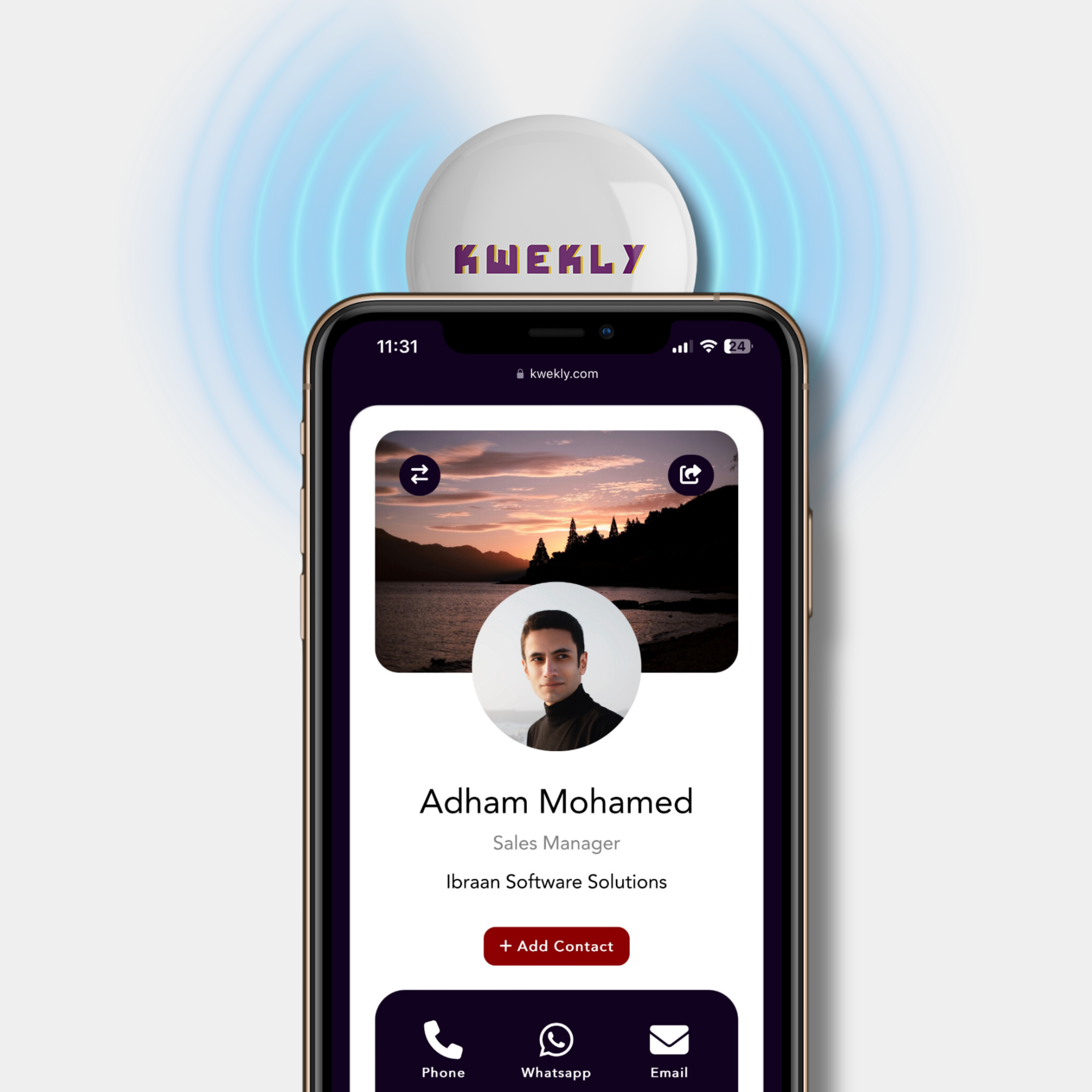 Kwekly Smart Tag — White