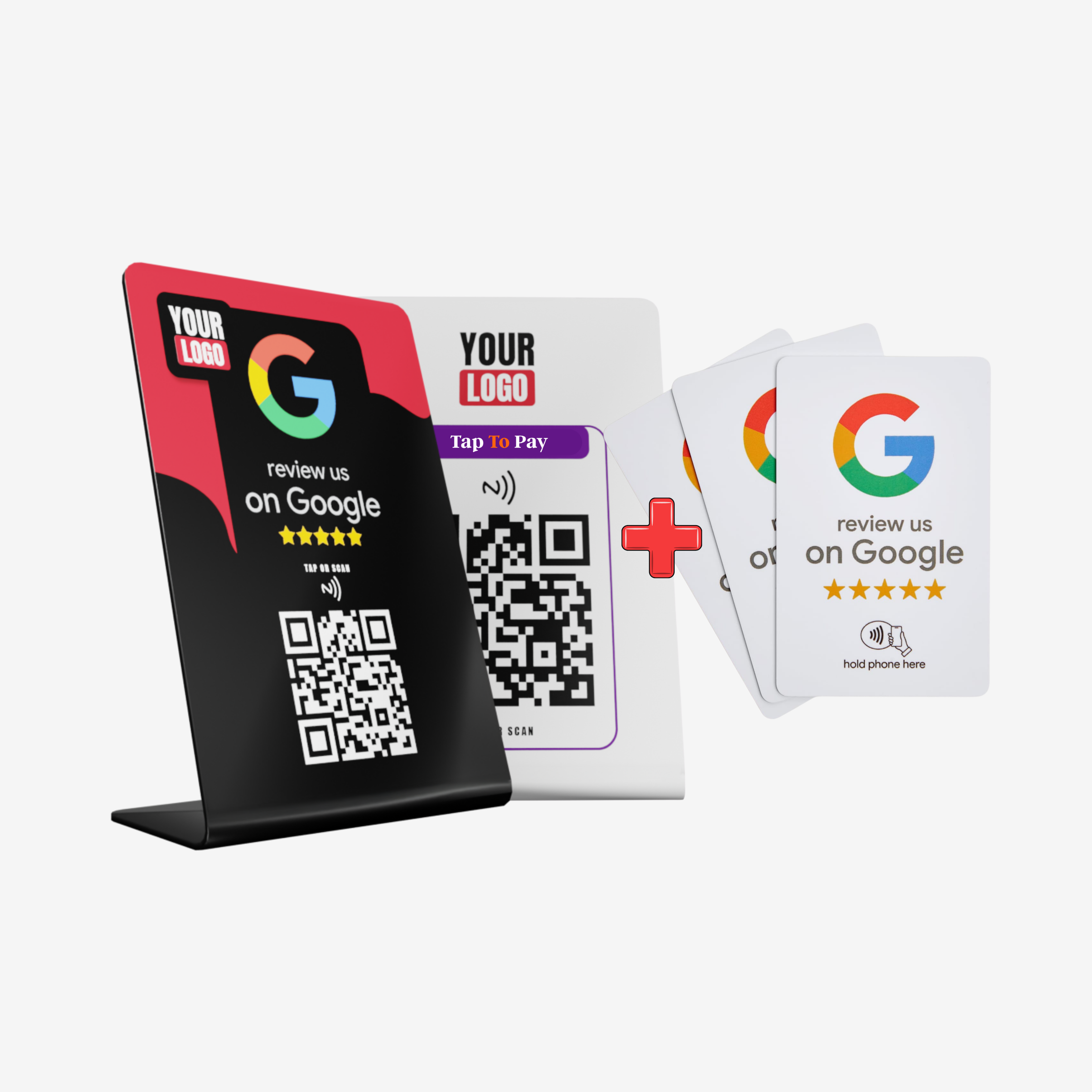 Starter Smart Package — 2 Stands + 3 Google Review Cards